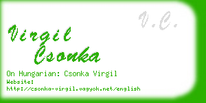 virgil csonka business card